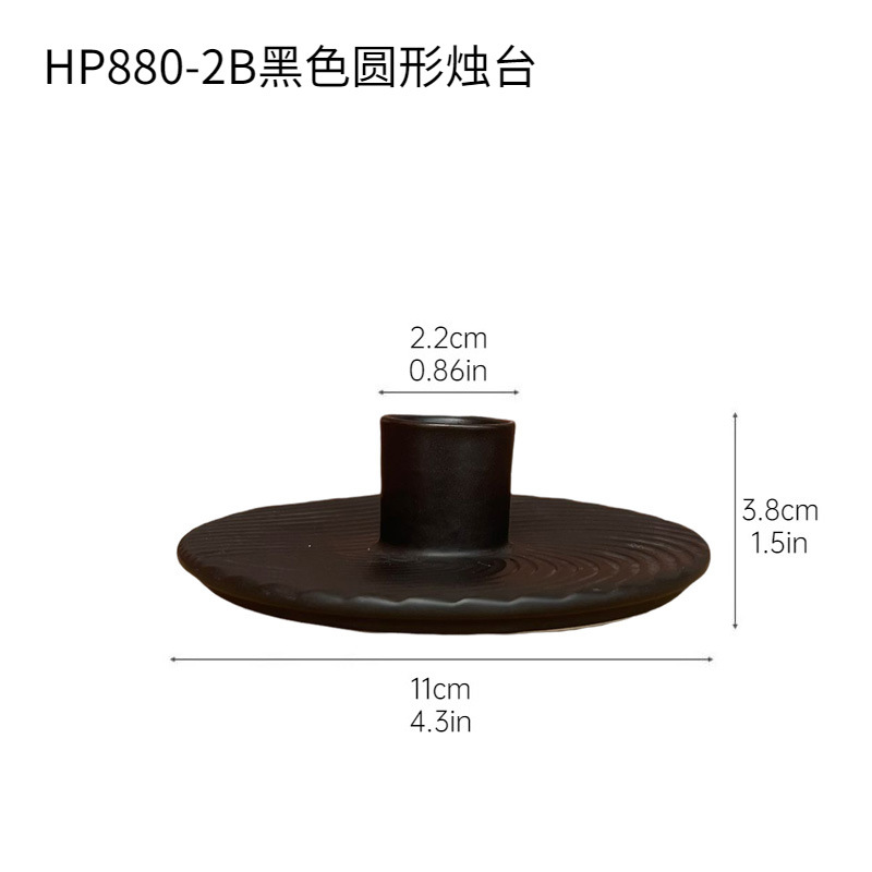 Estilo ins moderno simple candelabro de cerámica blanco y negro Wabiji candelabro retro decoración del hogar decoración suave