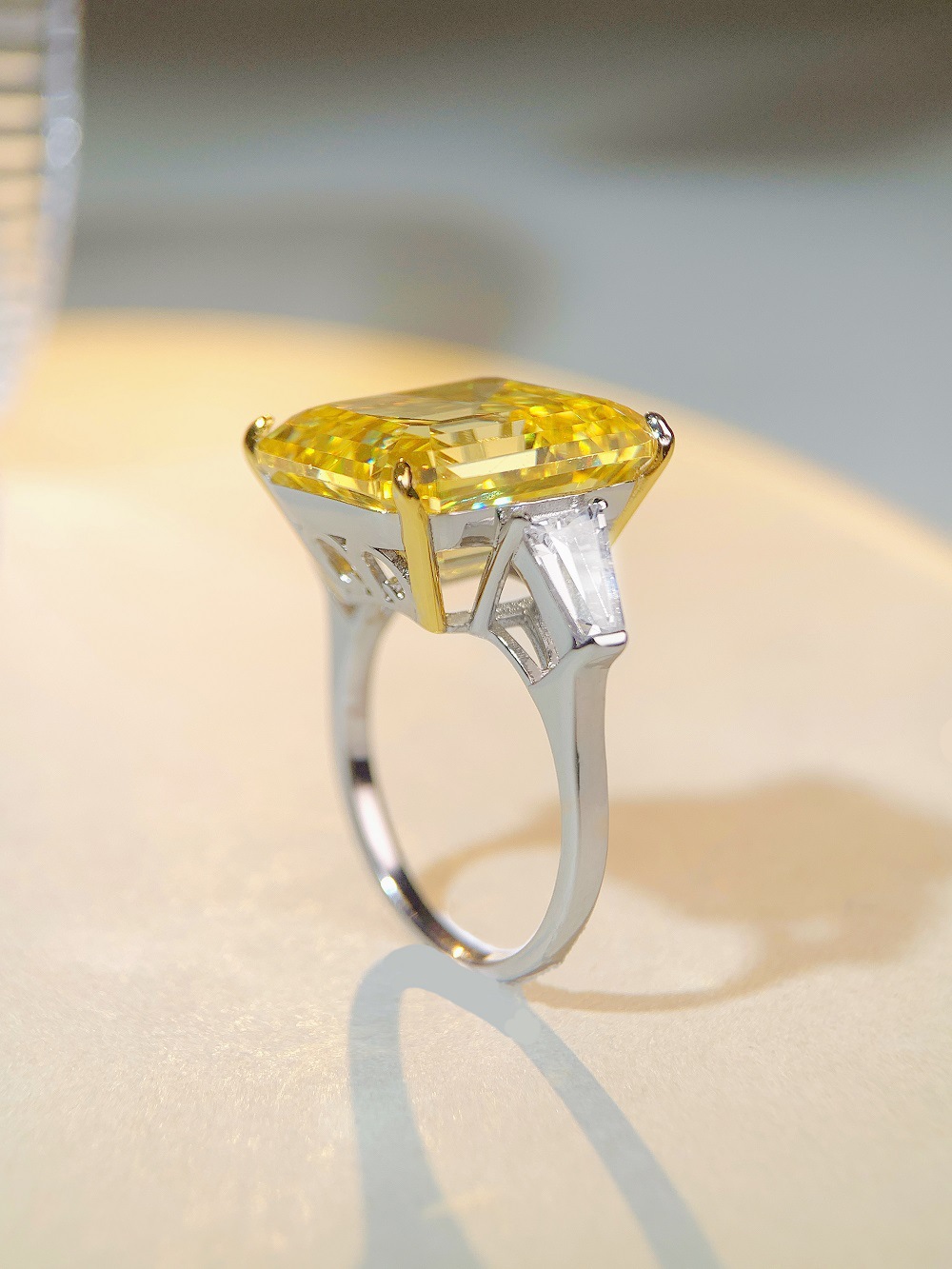 Fashion Square Sterling Silver Plating Zircon Rings 1 Piece