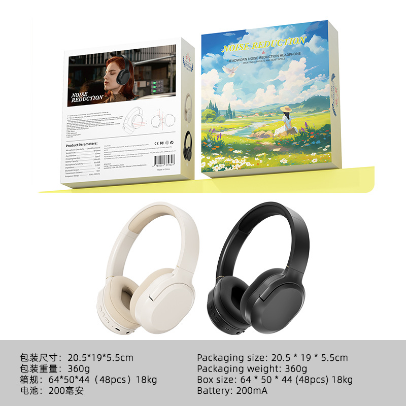 Audífonos supraaurales DR86, nuevo modelo transfronterizo, con cancelación activa de ruido (ANC), auriculares inalámbricos Bluetooth para juegos, batería de larga duración