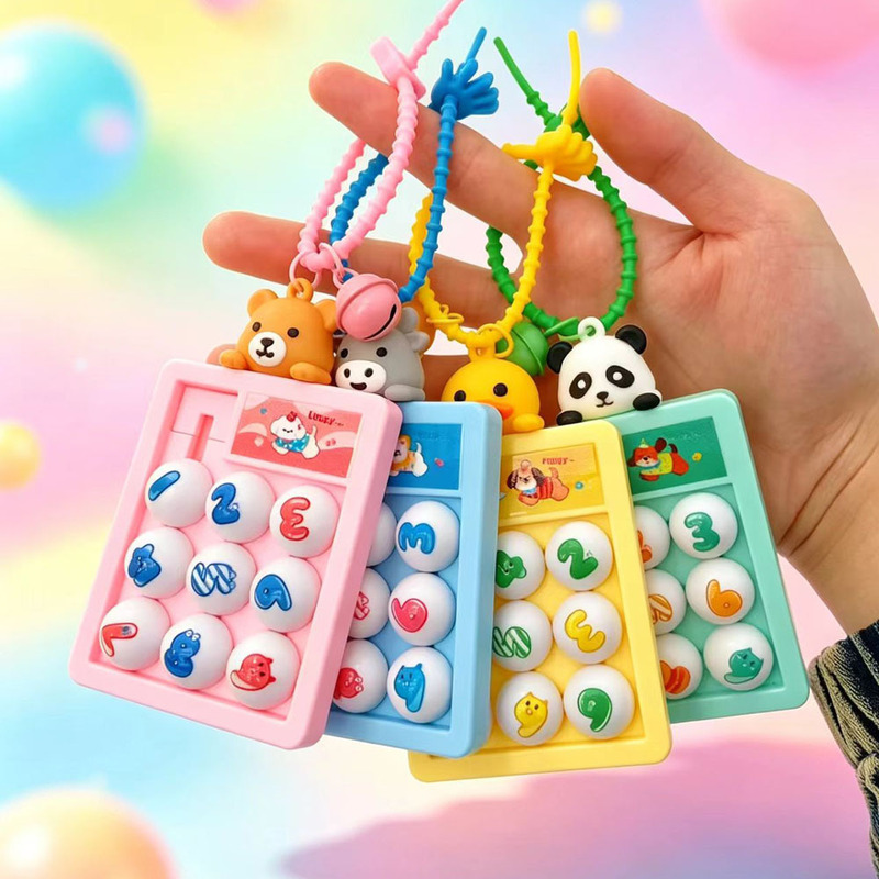 Digital Huarongdao Educational Toy Slide Puzzle Pendant Educational Puzzle Two-In-One Keychain Wholesale