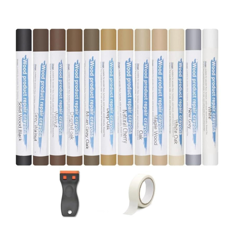 12色家具修补蜡笔木质板材橱柜钉眼填充修复实木掉漆复合板封闭修|ru