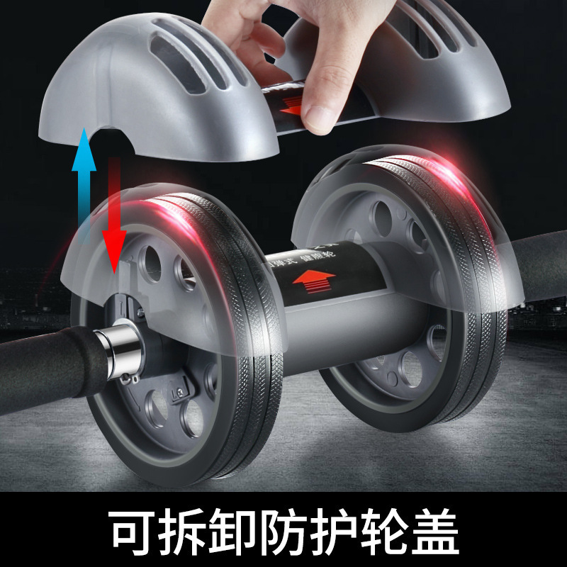 Rebote automático rueda abdominal rueda de doble rueda abdominal rueda de músculo abdominal polea de rodillo receptor abdominal entrenador abdominal mudo fitness rueda de empuje