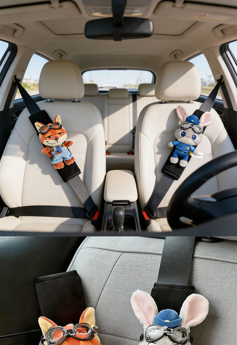 New Judy Nick Car Seatbelt Shoulder Pads, Cute Car Interior Decoration, a Pair of Car Seatbelt Covers for Couples