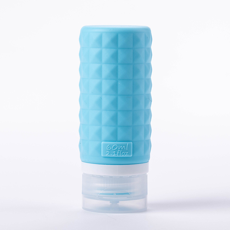 Viaje de silicona botella de 60ml 90ml gran capacidad conjunto de presión a prueba de fugas botella de almacenamiento de cosméticos nueva