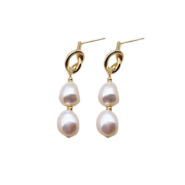 Organic brand retro long earrings pearl