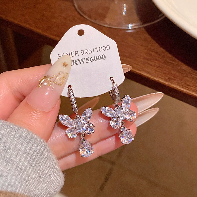 Серьги из серебра 925 с жемчужным бантиком, микровклейка цирконием, стиль 2026