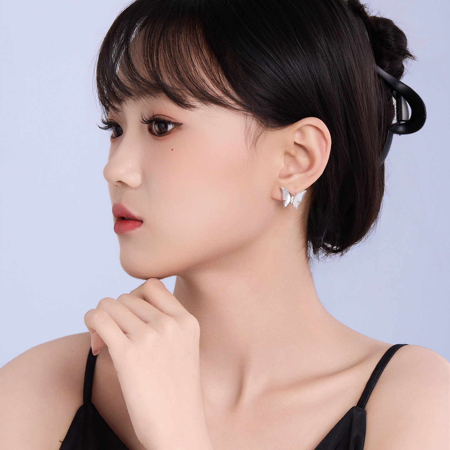 Xuping verano brillante mariposa frita pernos de nicho simple diseño suave aretes de viento pequeño temperamento pendientes mujeres