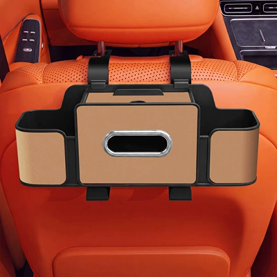 storage box — Car tissue box/set - seat-four-in-one-storage-box-4th-generation-brown