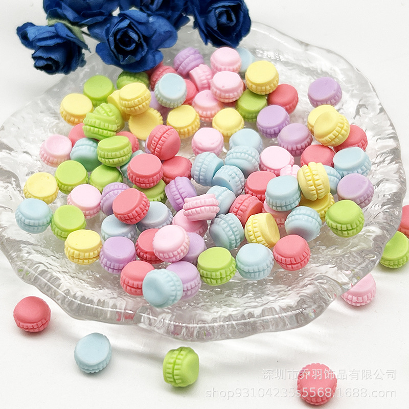 Mini macaron miniatura alimentos y jugar escena resina modelo de juguete DIY horquilla teléfono caso colgante Accesorios al por mayor