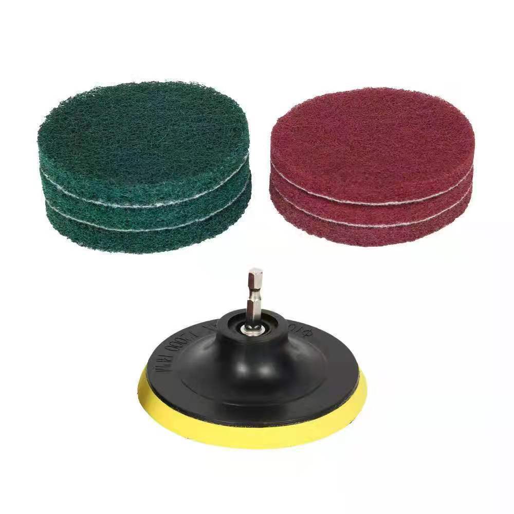 工厂直售现货供应亚马逊厨房卫浴海绵百洁布套装清洁刷毛刷圆盘刷