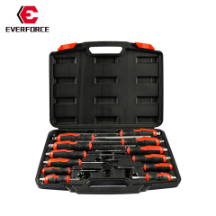 12pcsドライバー総合工具セットeverforce磁気クロムバナジウム鋼穿心手動修理セット