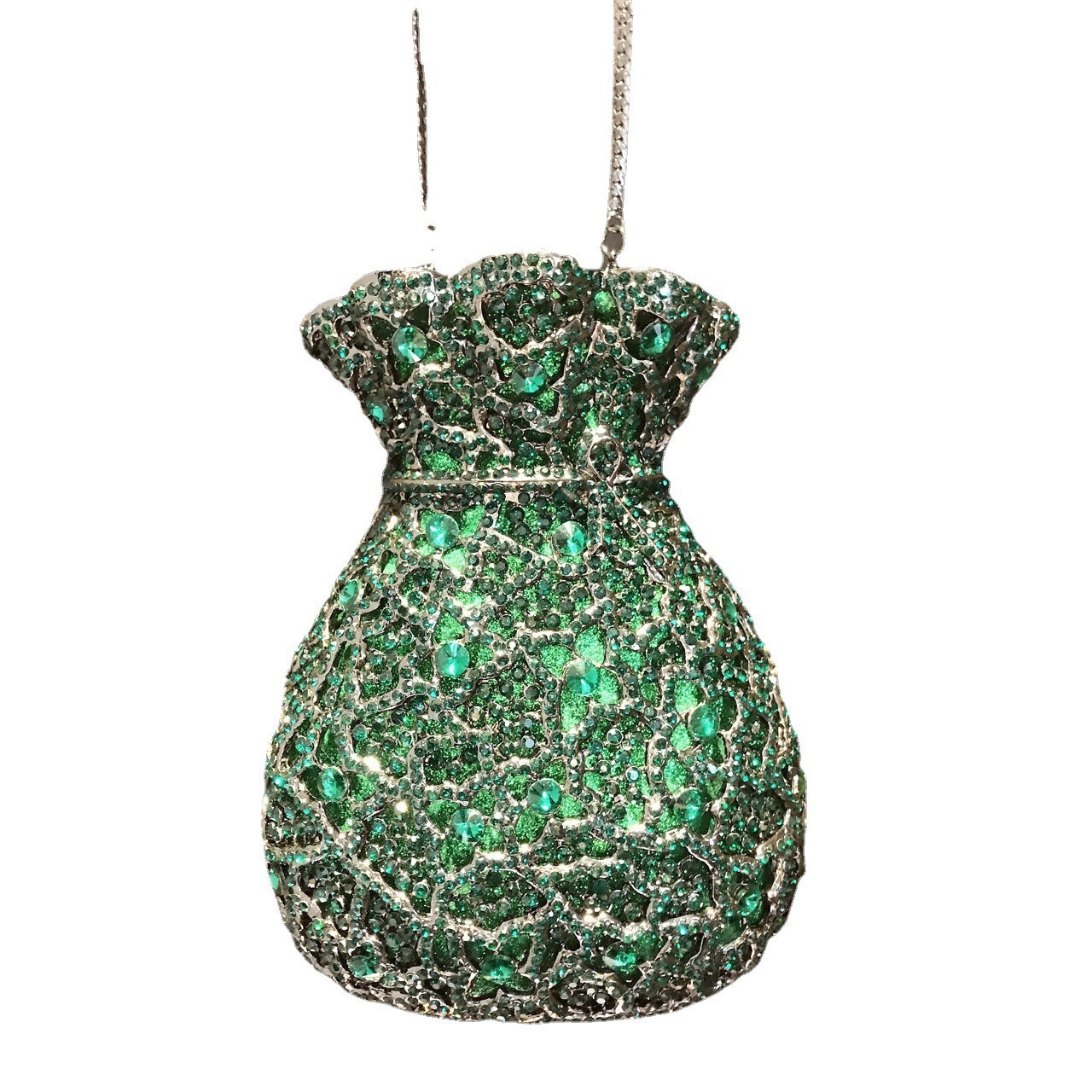 Clutch nuevo vaso de diamantes bolsas de cena bolsas de maquillaje europeas y estadounidenses perforadas a mano bolsas de mano de metal agujeradas
