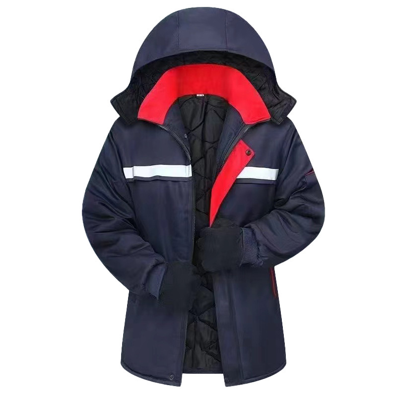 冬季加厚劳保棉服反光条耐磨耐脏车间工地冷库汽修防寒保暖印字男|undefined