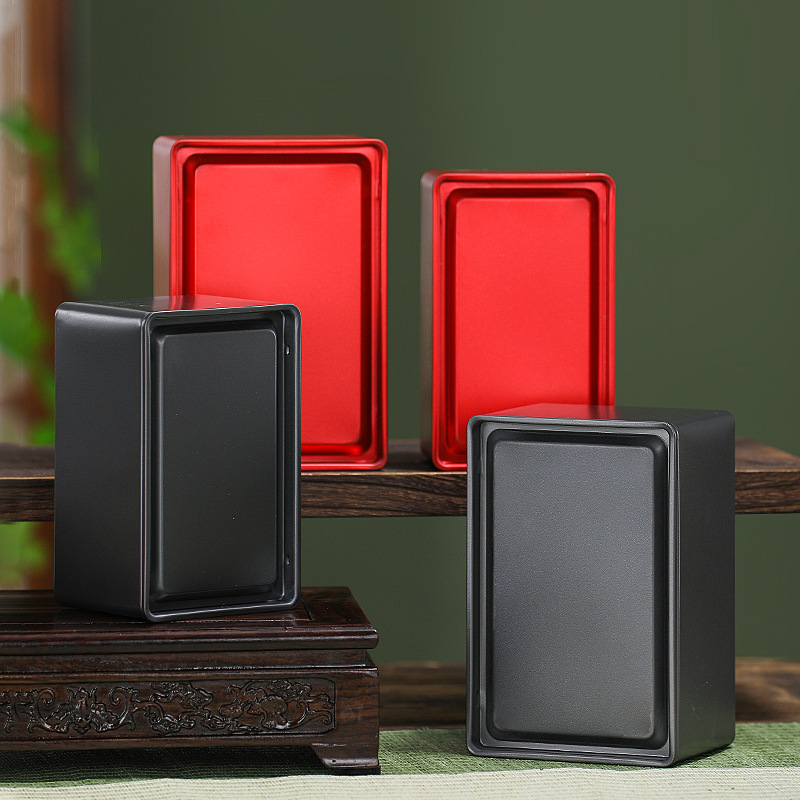 Ancun Packaging Square Steel Tea Can with 125g Tea Storage, Sealed Metal Can for Longjing Tea