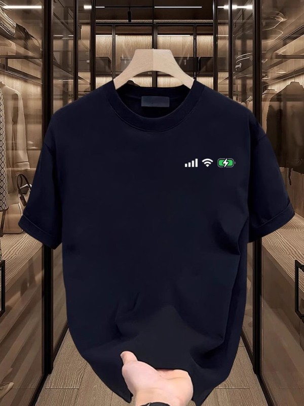 夏厚手の220g純綿半袖Tシャツボーイズファッションクリエイティブプリントラウンドネック半袖多用途Tシャツトップ|undefined
