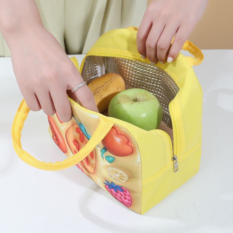 Nuevo patrón tridimensional de bolsas de almuerzo de dibujos animados de dopamina linda bolsa de almuerzo bolsa de aislamiento para el trabajo y la escuela almacenamiento de almuerzo