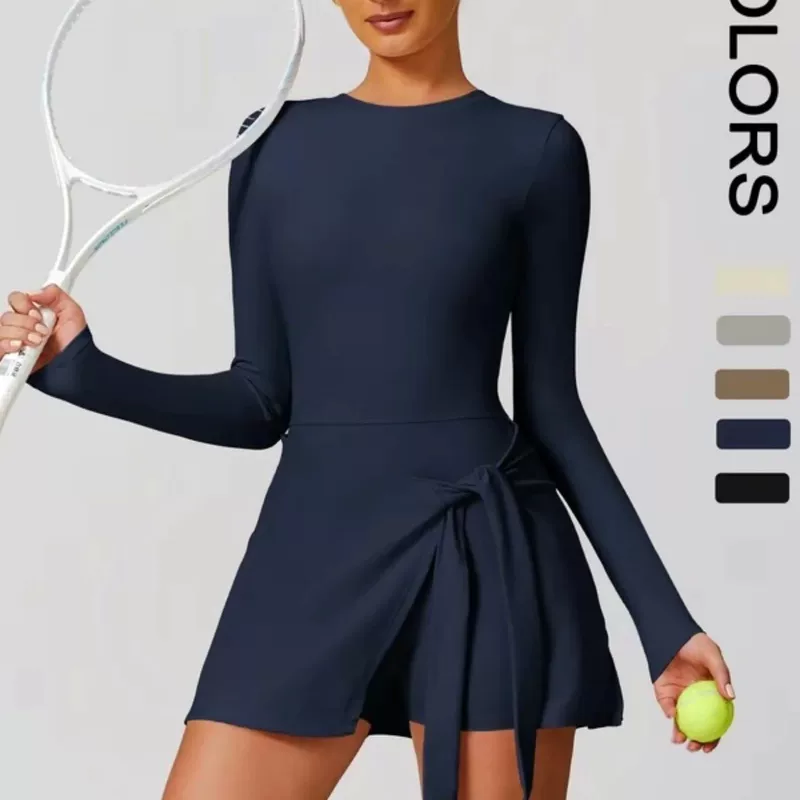 Sports quick dry tennis overall for leisure, yoga clothing for gym, protective underware, beautiful back, fitted