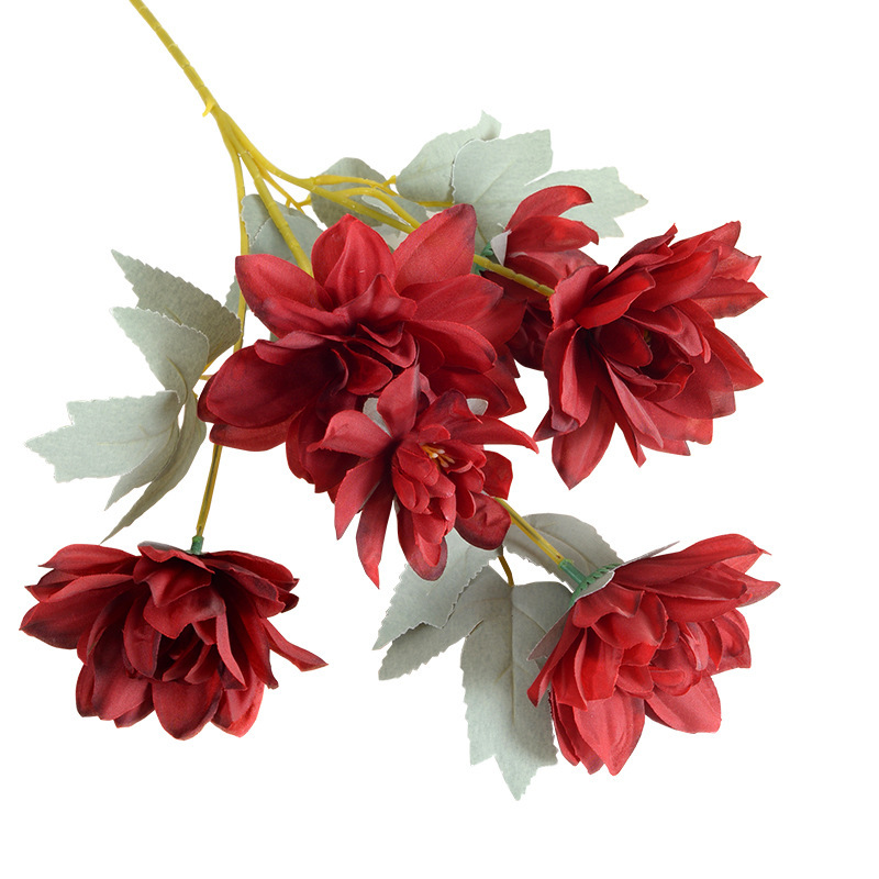 Flores Artificiales, Peonía de 6 Cabezas, Flores Falsas para Decoración de Bodas y Hogar, Arreglos Florales de Seda, Fabricante de Flores, Ramo de Imitación al por Mayor