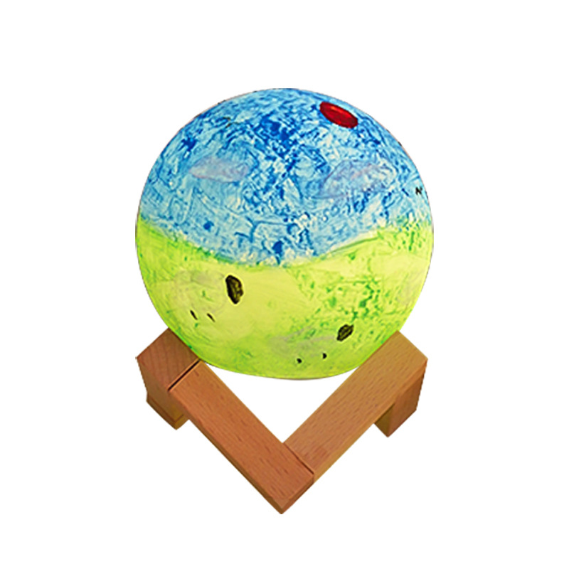 Festival del Medio Otoño DIY pintado a mano lámpara de luna pintado graffiti planetas luces de noche luces de atmósfera regalos para amigos pequeños adornos