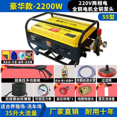 Car washing machine – Brush Water Pump High Pressure - 10m-explosion-proof-pipe-copper-luxury-220v2200w-multi-energy-gun-big-bubble-pot-nozzle
