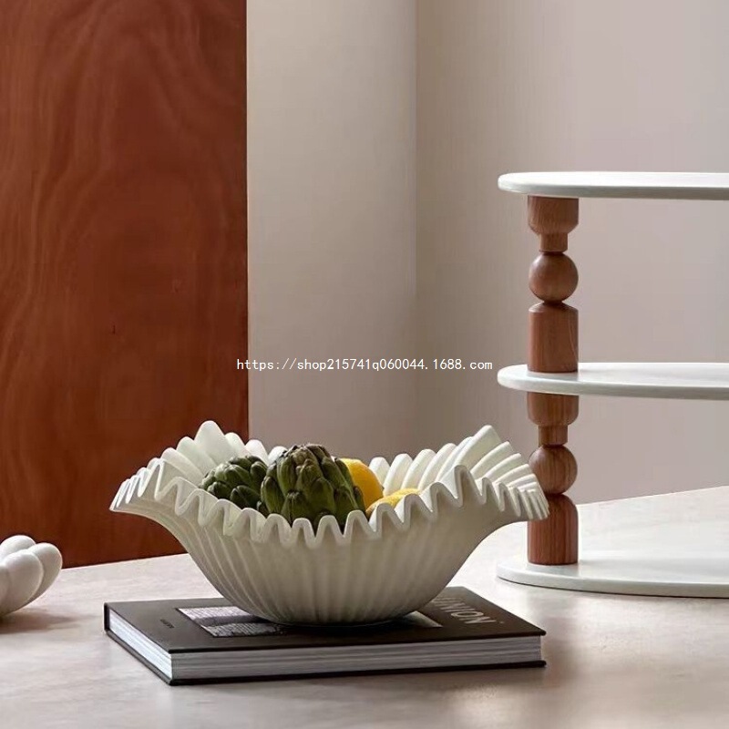 French Cream Style Fruit Plate, White Fruit Bowl, Storage Tray, Artistic Ornaments, High Quality Fruit Bowl Wholesale