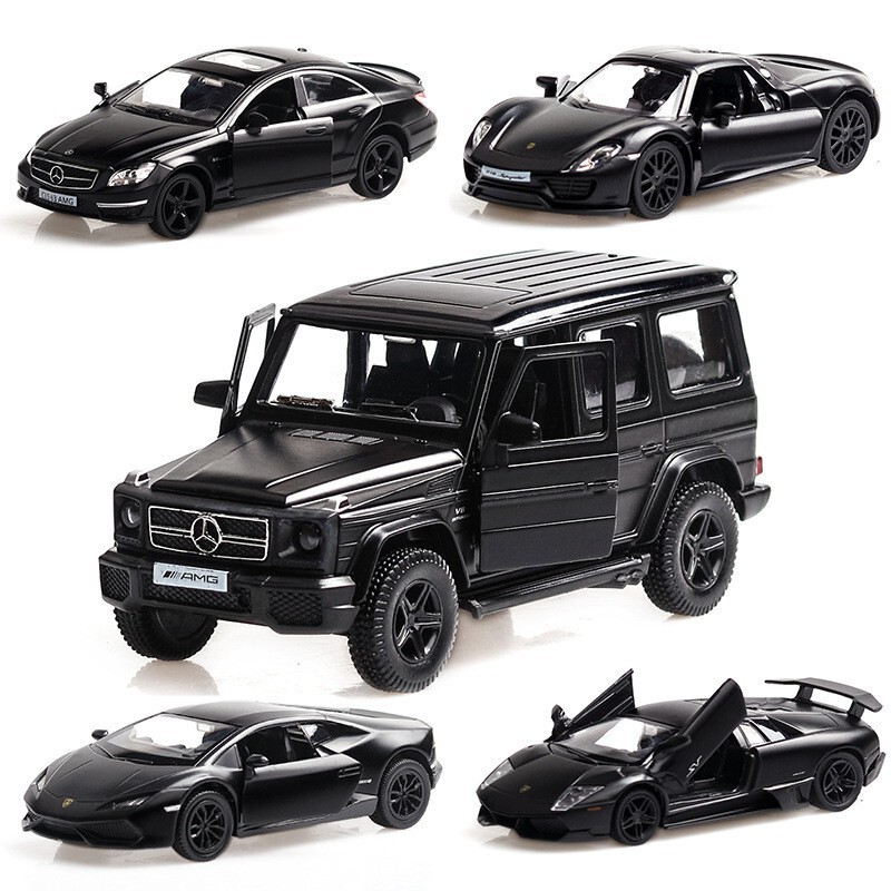[Boxed] Makeda 1:36 Matte Black Series Mercedes-Benz G63 Ford Mustang Alloy Car Model Toy