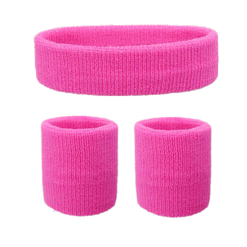 Cross-border sports headband and wristband three-piece set, nylon quick-dry sweat-absorbing wristband and headband combination set wholesale