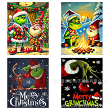 爆款5D钻石画套装 圣诞格林奇系列DIY贴钻装饰画跨境热销厂家批发