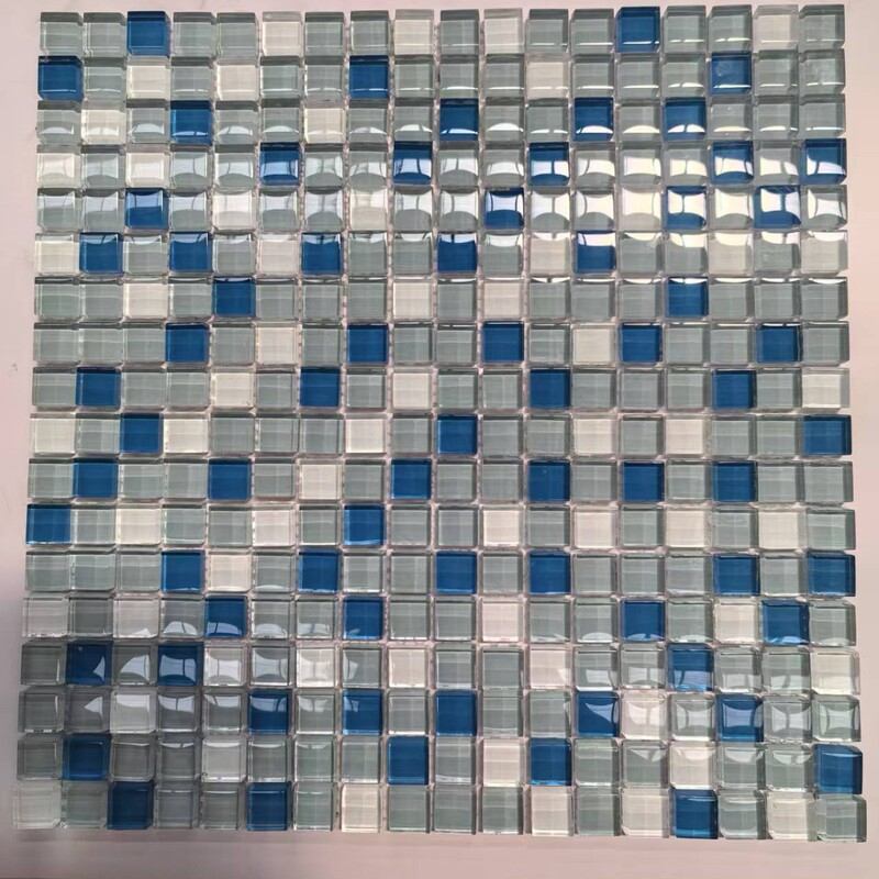 Pink Crystal Glass Mosaic Tiles Powder Room Bathroom Kitchen Bar Wall Tiles Wall Stickers Non-Slip Modern