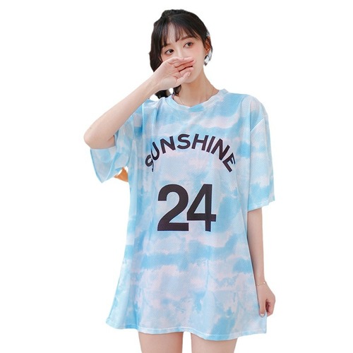 Women's 3-Piece Swim Set Fashion Sport Separate Long Sleeve Cover-Up Sun Protective Skirt Style Abdominal Covering Hot Spring Swimwear Wholesale