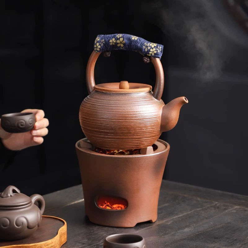 Travel tea set, ceramic teapot, light luxury style