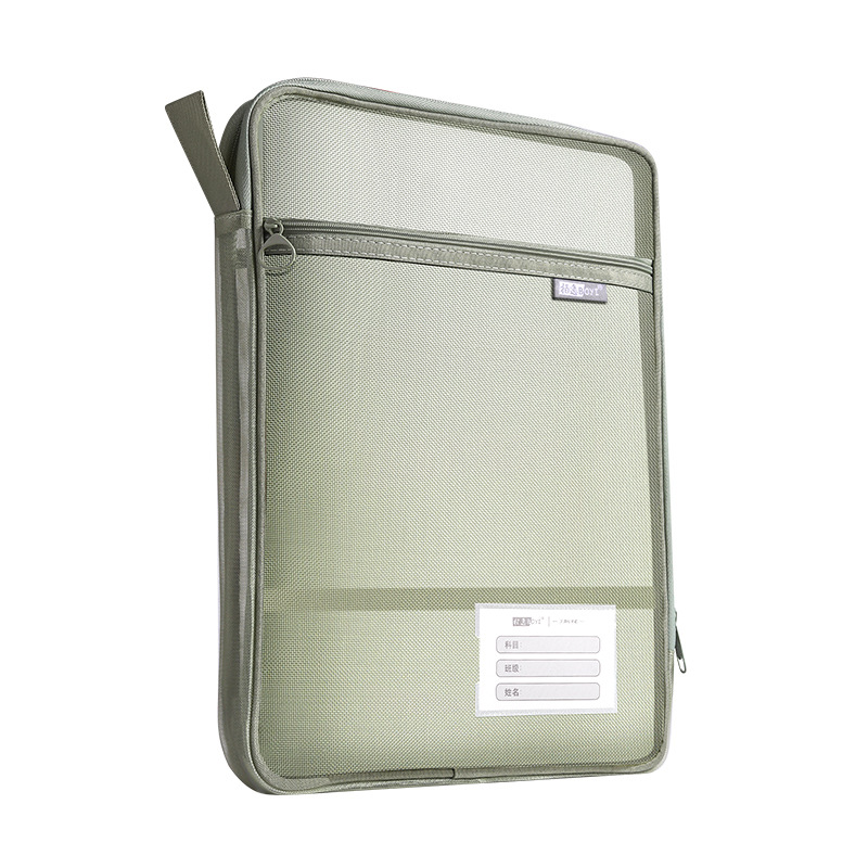 Bolsa de sujeción en forma de L bolsa de archivo transparente portátil gran abertura tipo cremallera bolsa de mano de estudiantes de primaria en stock