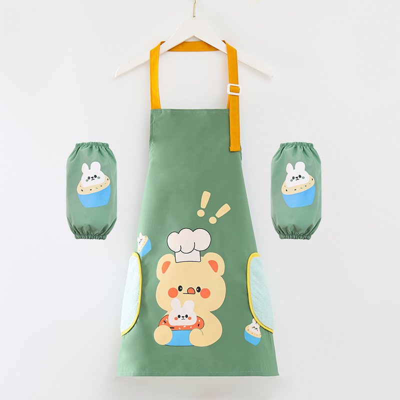 子供用カバー防水エプロン男の子と女の子の小学生の絵服幼稚園の赤ちゃんの絵服は逆にカバーを着ます。|undefined