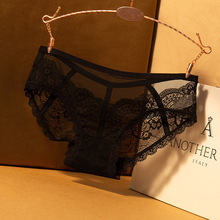 新款蕾丝内裤女 性感低腰舒适无痕网纱透明镂空诱惑少女三角裤