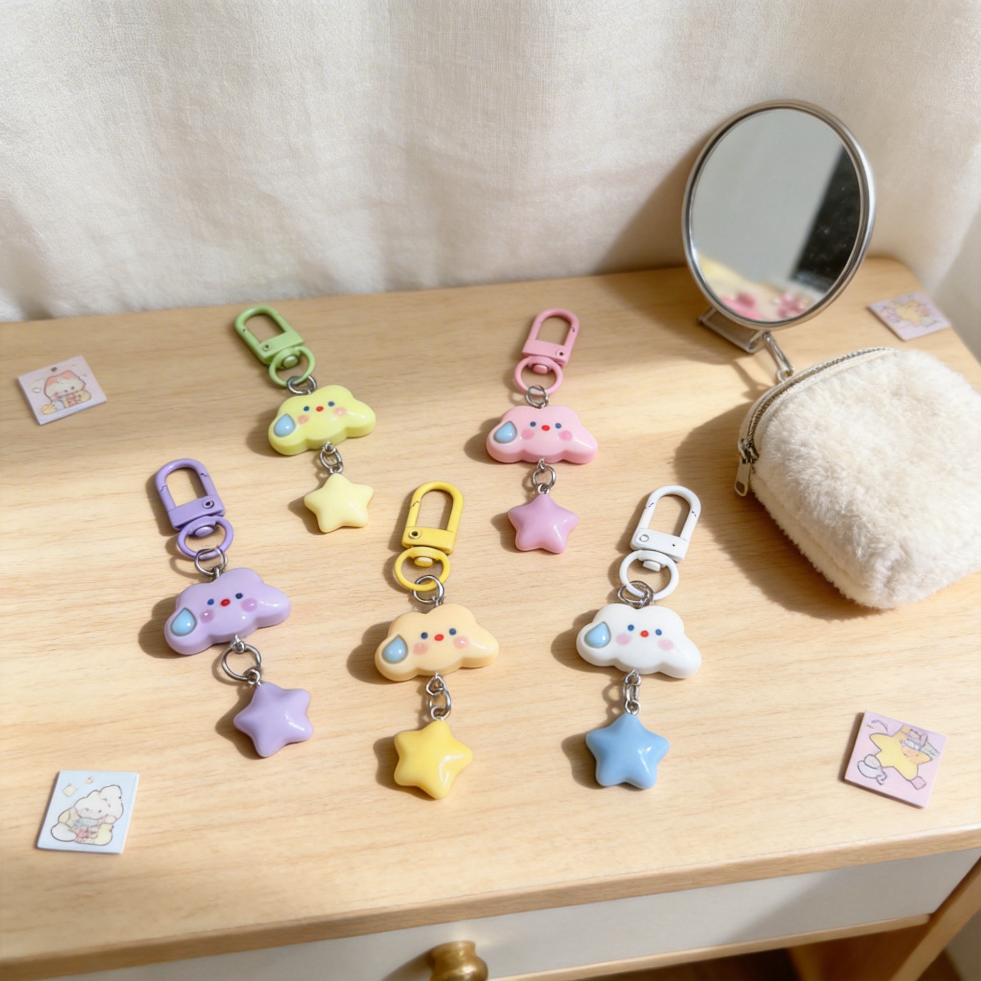 Silent Cloud Star Keychain Mini Bag Doll Pendant Best Friend Gift Backpack Wedding Throw-Out Gift