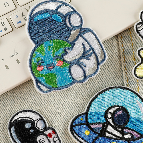 Strawberry Computer Embroidery Astronaut Embroidery Chapter Clothing Accessories Luggage Accessories Patch Stickers DIY Self-Adhesive Cloth Stickers