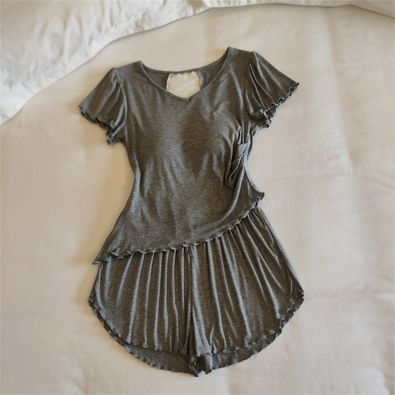 Top with cups, spring pijama, summer sexy thin set