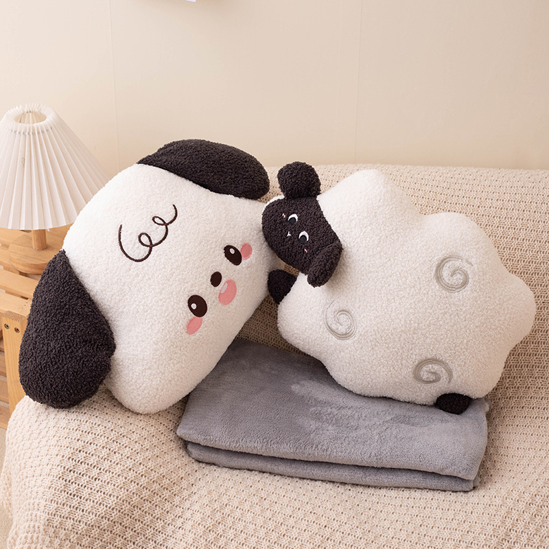 Cojín de aire acondicionado creativo encantador para perros y ovejas, muñecas de regalo para niñas, sofá, cojín de dormitorio