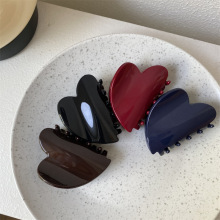 新款细闪安可拉红复古爱心抓夹少女半抓鲨鱼夹高档PC材质发卡头饰