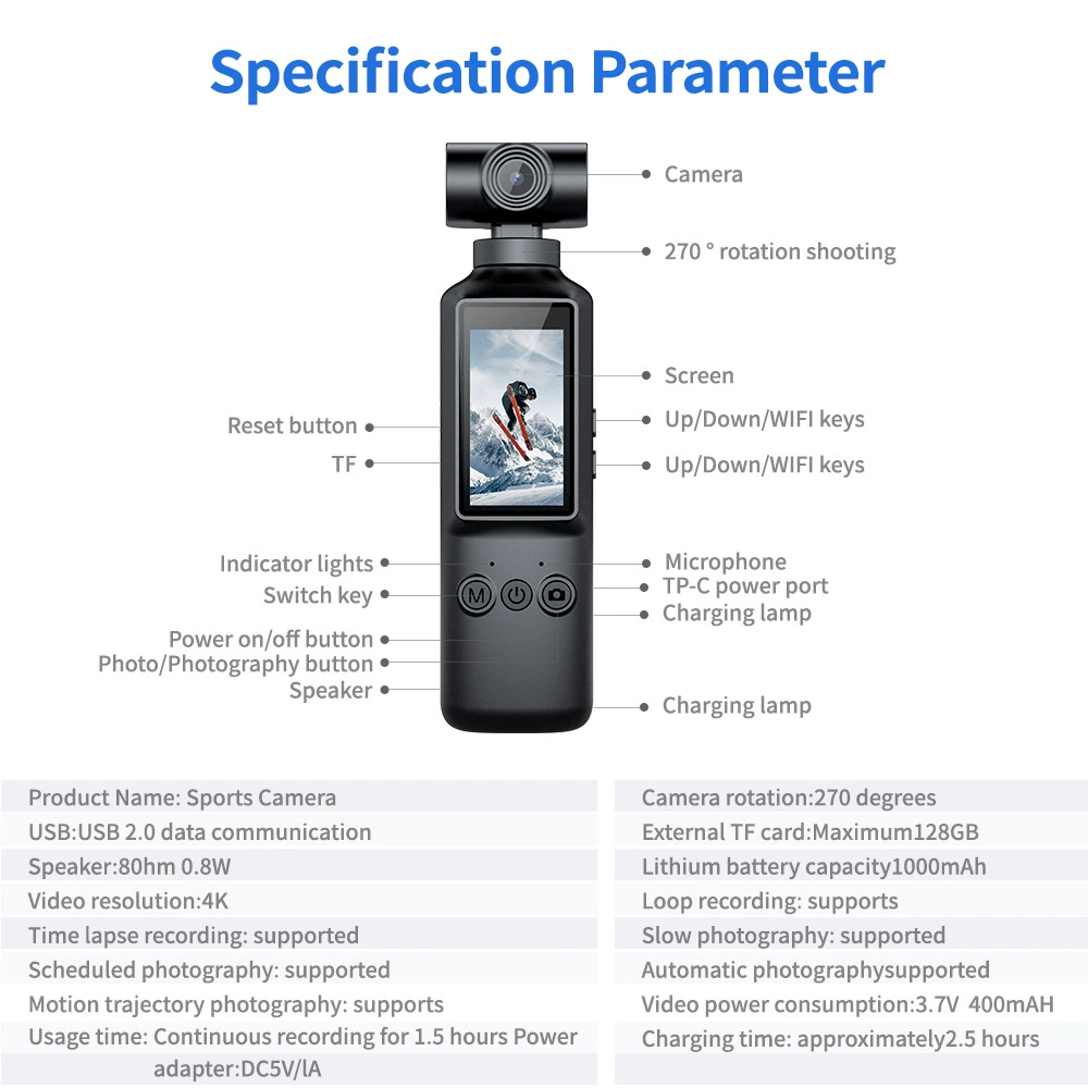 Pocket small handheld camera, x8, (Cross-border trading), wide screen