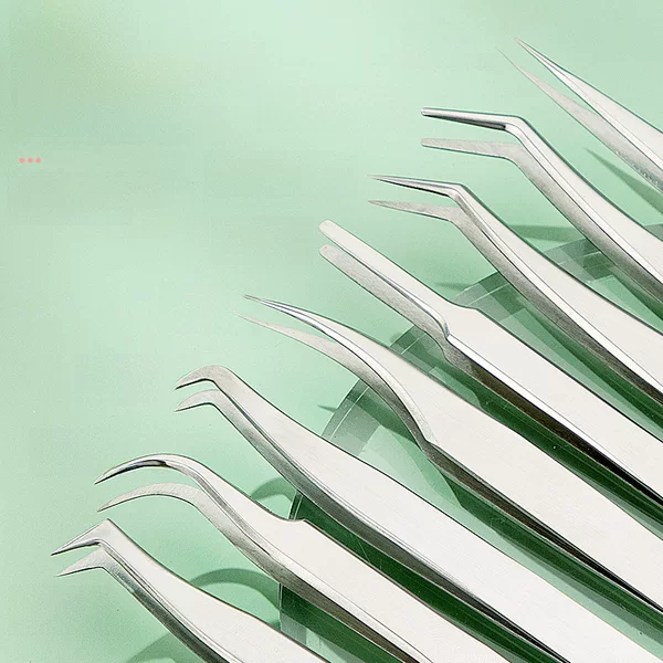 False eyelash tweezers grafting eyelash tweezers flowering golden feather clip seven-character Eagle mouth eyelash tweezers stainless steel Eyelash Curler