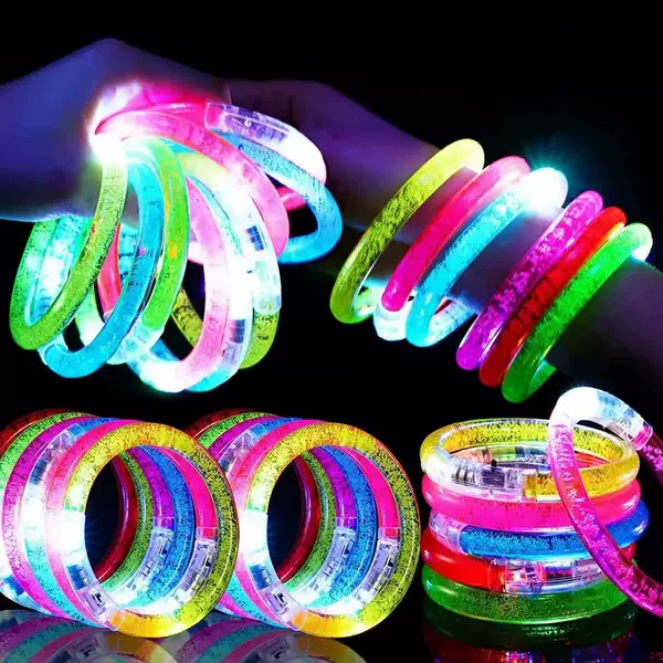 Cross-border Hot Luminous Acrylic Bracelet Flash Bracelet Bar Night Market Dancing Props Luminous Bubble Bracelet Batch