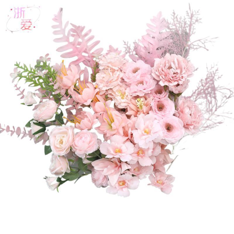 粉色花花艺花材假花批发婚庆美陈场景布置婚礼绢花单支花装饰|undefined