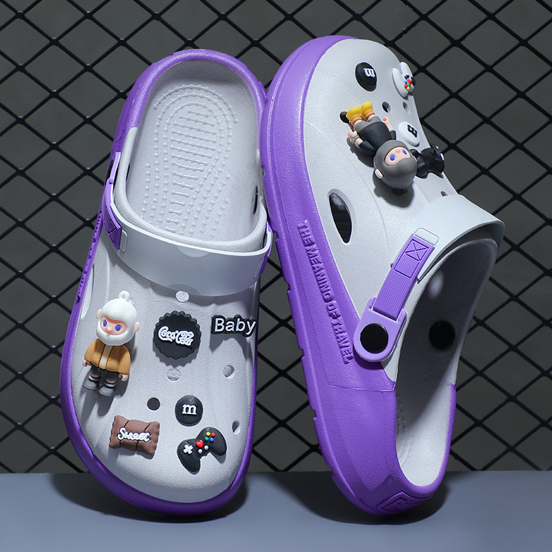 Eva hueco hueco zapatos para hombres cruzados verano 2025 nuevas zapatillas de playa antideslizantes de fondo grueso al aire libre verano