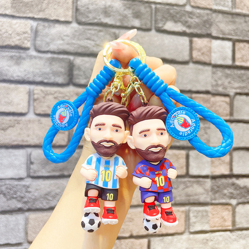 Football star and love couple figure keychain, backpack accessory, creative gift wholesale