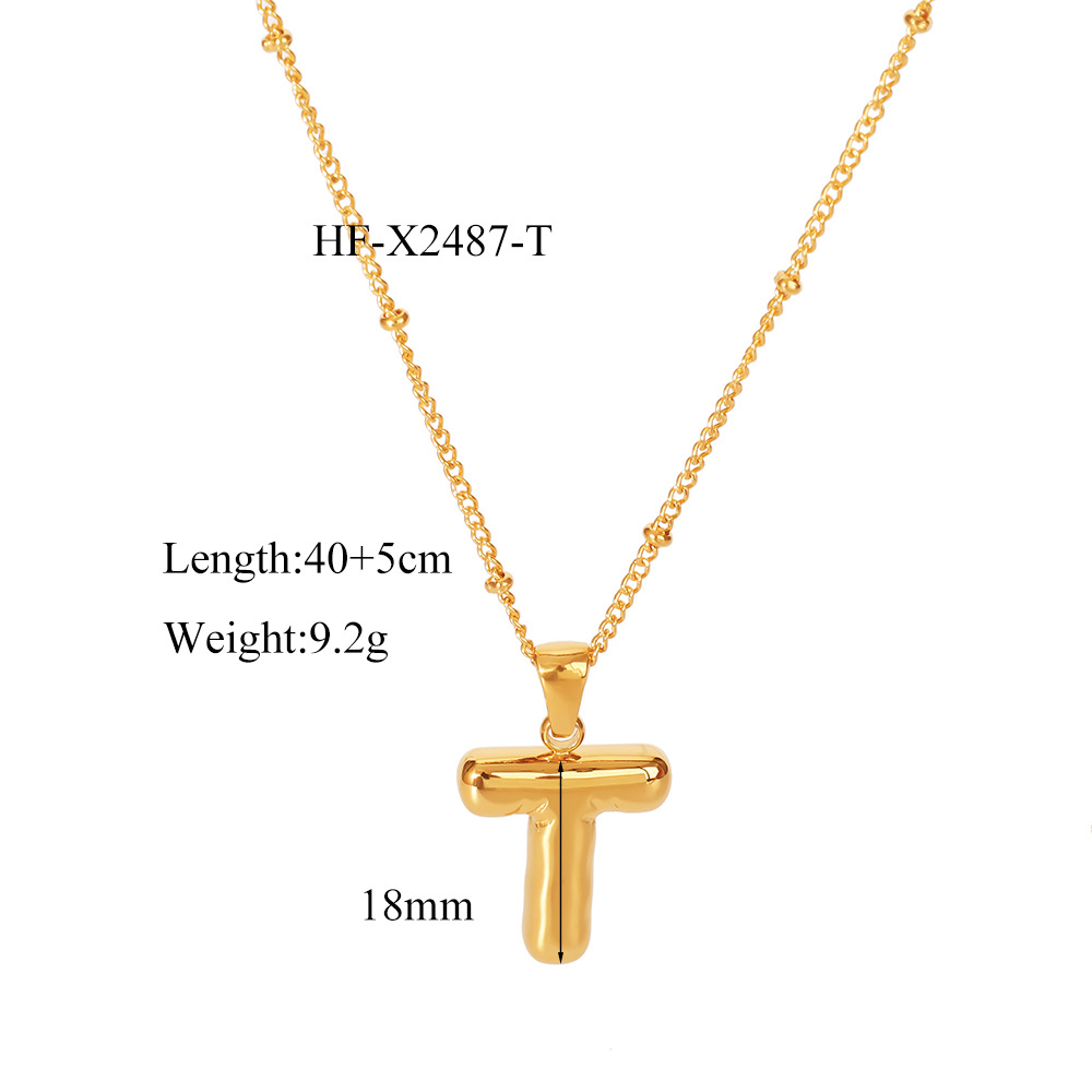 12g Weight Titanium Steel Pendant Material Pendant Necklace Classification Titanium Steel Chain Material cable chain Chain Type 1 Piece Quantity Daily Occasion Titanium Steel Material Letter Pattern All Seasons Season Women's Gender Plating Design Modern Style, Simple Style Style Wholesale Jewelry Modern Style Simple Style Letter Titanium Steel Plating Cable Chain Pendant Necklace 11