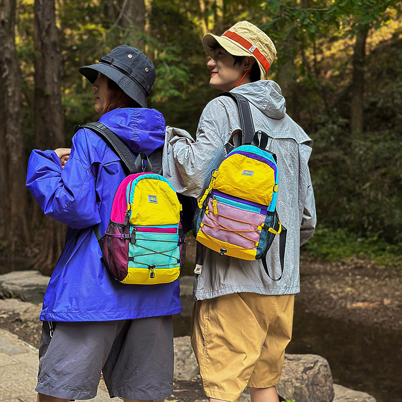 Mountain-Style Couple Backpacks, Contrasting Color Outdoor Bags, Lightweight Travel Backpacks, Women's Mountaineering Hiking Bags, Lightweight Backpacks