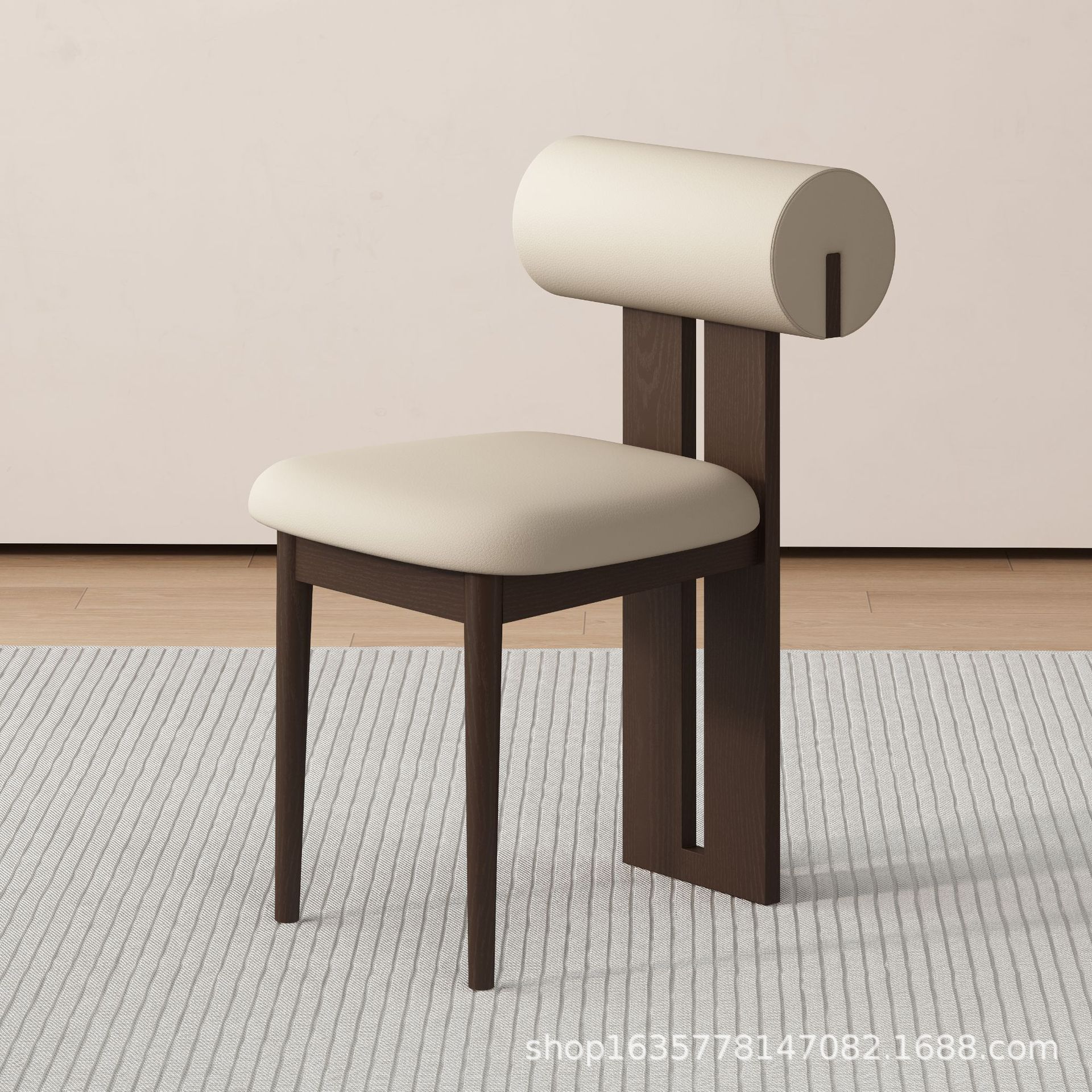 Silla de comedor de madera maciza medieval francesa retro silla de respaldo doméstica diseñador nórdico silla de hipopótamo casual fábrica de origen