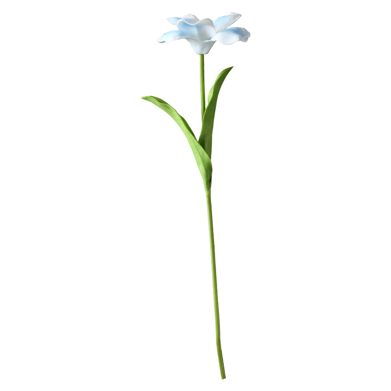 Flores de simulación brown pu tulipán boca abierta sonriente tulipán flaps sensación humectante de boda superior transfronteriza