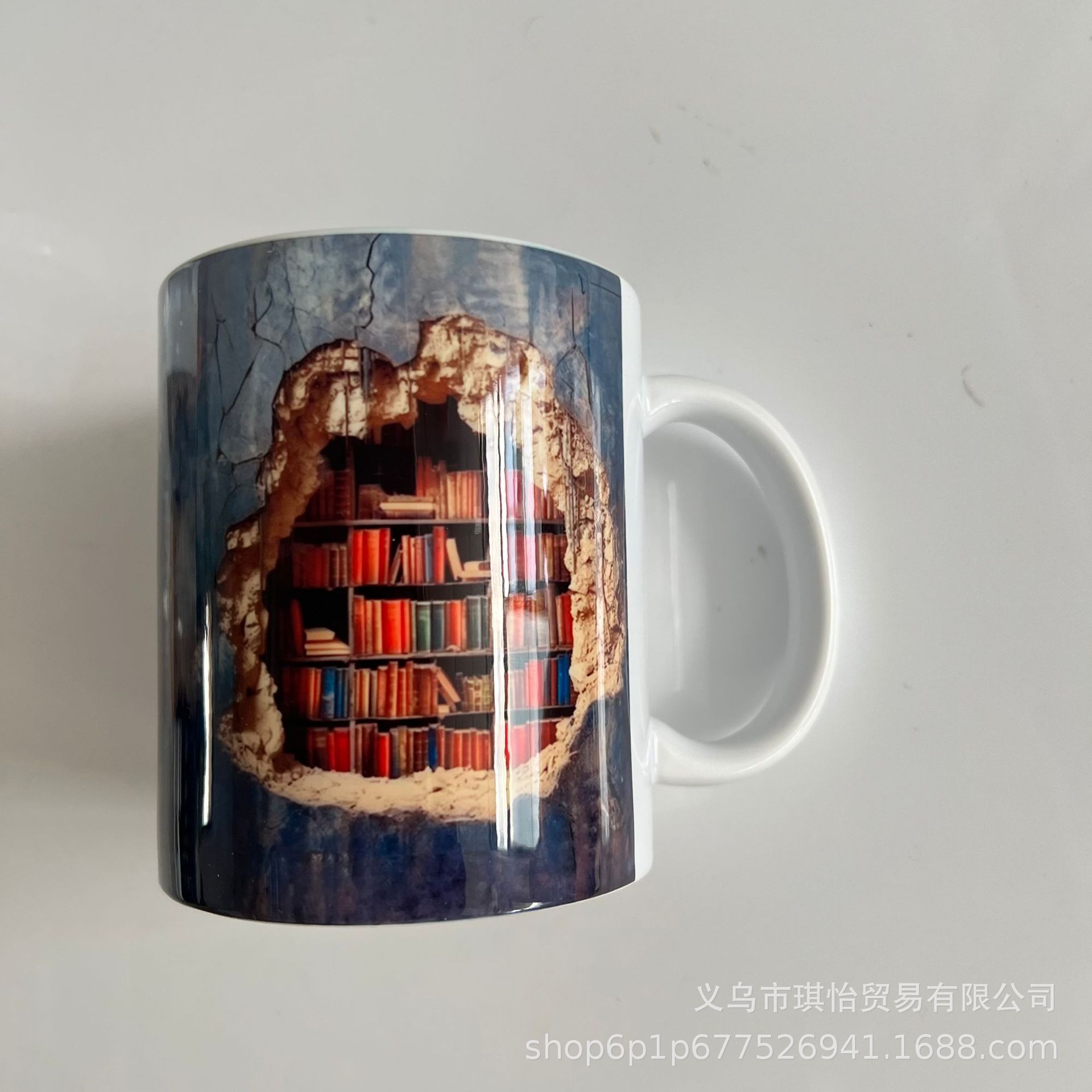 2023 transfronterizo nuevo de cerámica 3D estantería taza de diseño de arte creativo multiusos taza